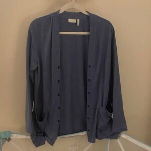 LOGO by Lori Goldstein Blue Cardigan